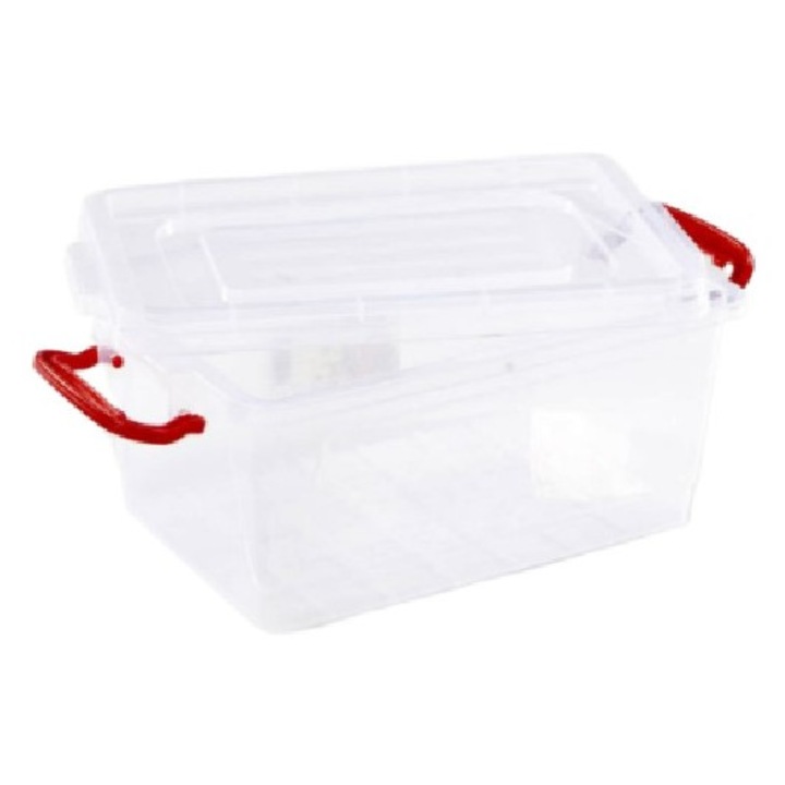 Cutie alimente select, dreptunghiulara cu maner si capac, 6 litri