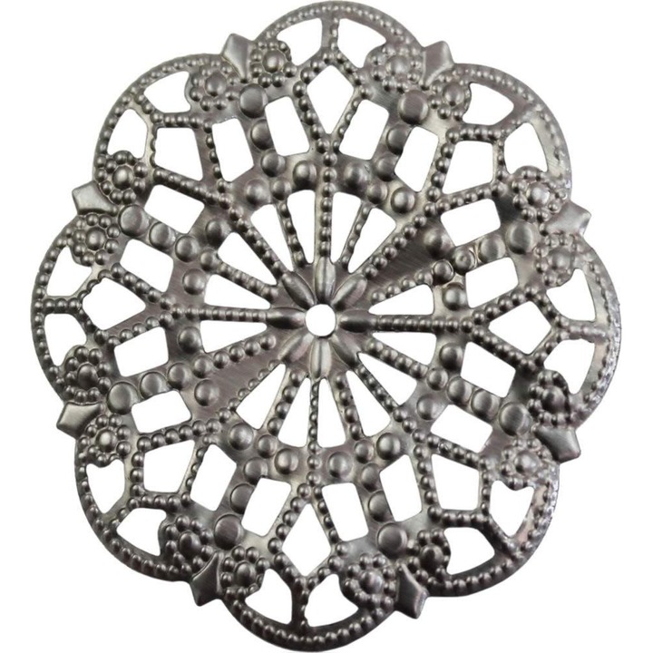 Element decorativ metalic, rotund 4 cm, 10 buc/pachet