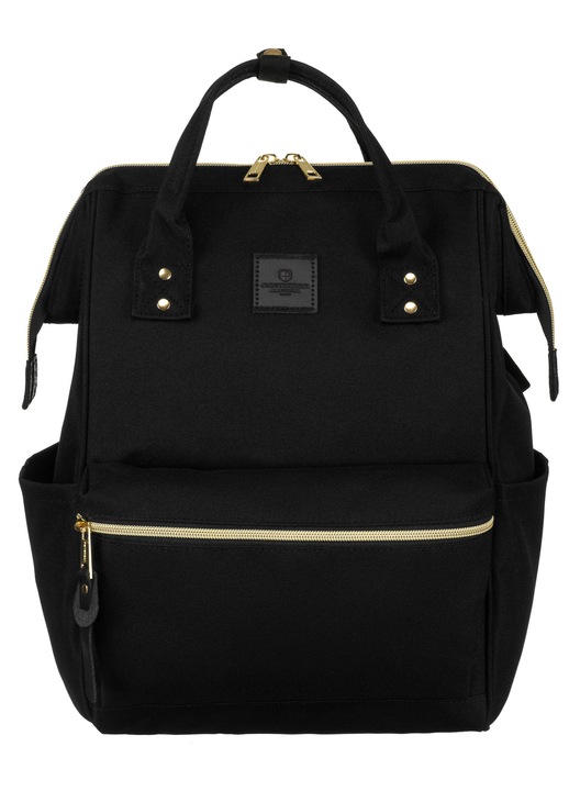 Rucsac Dama, Peterson, Alfa, 39x27x17 cm, Material Poliester, Rezistent La Apa, Port USB, 9 Buzunare, Materiale De Inalta Calitate, Negru