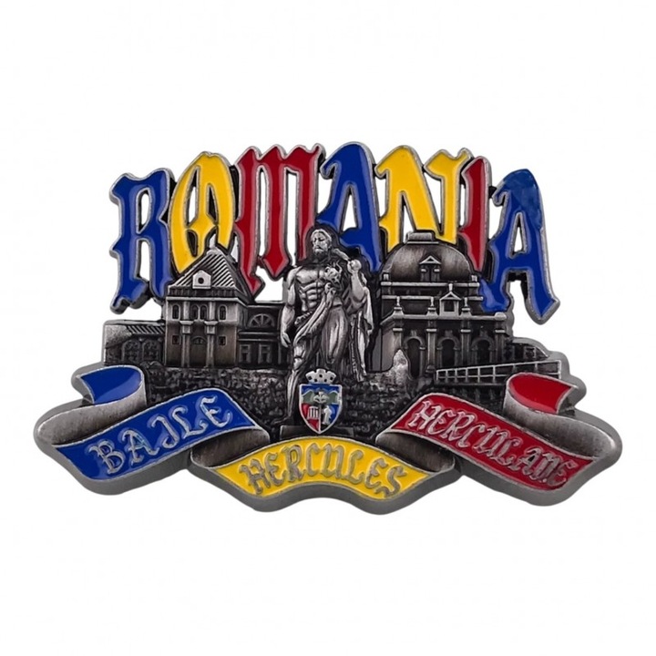 Комплект от 12 метални магнита Baile Herculane, 8x6 см, цветен дизайн