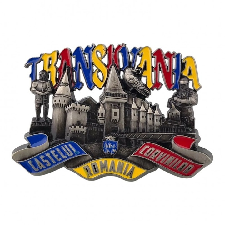 Комплект от 12 метални магнита Замъкът Корвин 8x6 см