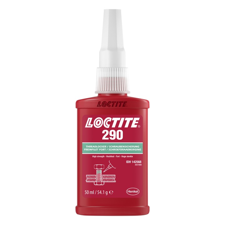 Adeziv asigurator/blocator filete, LOCTITE® 290, 50ml, rezistenta medie/mare, verde