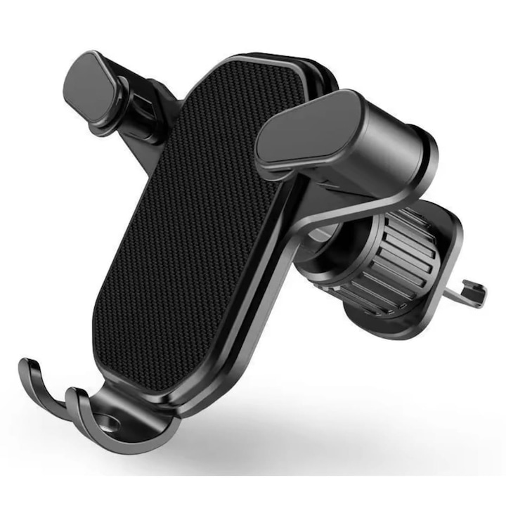 Suport Telefon Auto, AutoREY® Premium, Suport Auto Telefon Pentru Grila De Ventilatie, Prindere Gravitationala Cu Fixare Sigura, Rotativ 360°, Stabilitate Extinsa Fara Blocarea Fluxului De Aer, Suport Telefon Universal Compatibil 5.0-7.2 Inch, Negru