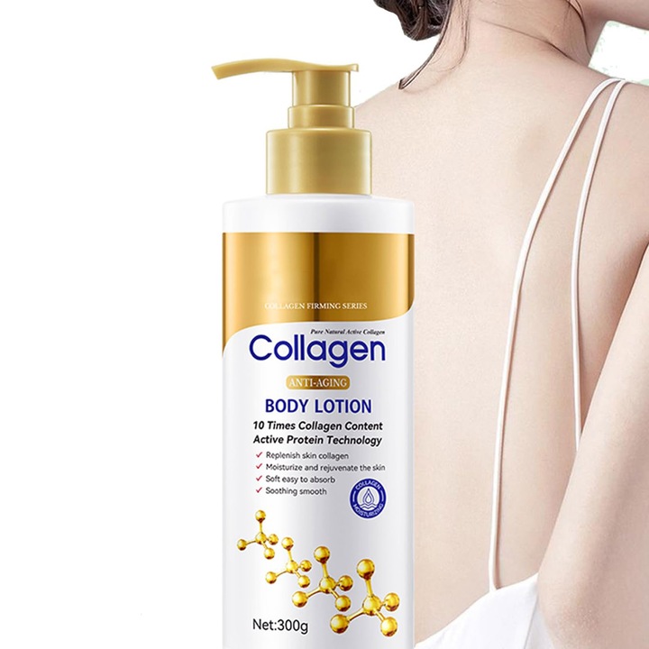Лосион за тяло, Колагенов, хидратиращ анти-стареещ колаген, крем за топене на кожата, лосион за грижа за тялото, подхранващ, стягащ и изглаждащ за тяло