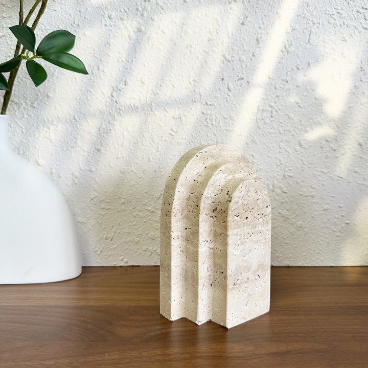 Suport de carti, design Arc de Triomphe, bej, 11x6x16cm