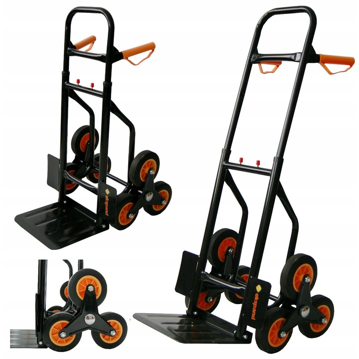 Carucior Pentru Scari, Ekspand, Wm01, Metal, Capacitate Maxima 200 Kg, Greutate Proprie 15 Kg, Constructie Cu 6 Roti, Dimensiuni 89 cm Pana La 115 cm x 48 cm x 30 cm x 31,5 cm x 28 cm x 16 cm x 4 cm