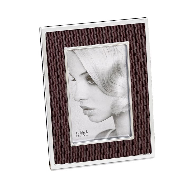 Rama foto decor, maro inchis, in carouri, 13x18 cm