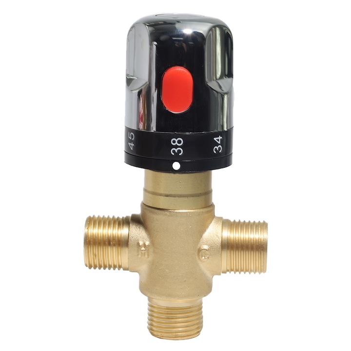 Háromutas termikus keverőszelep DN15 sárgarézből vízhőmérséklet-szabályozáshoz