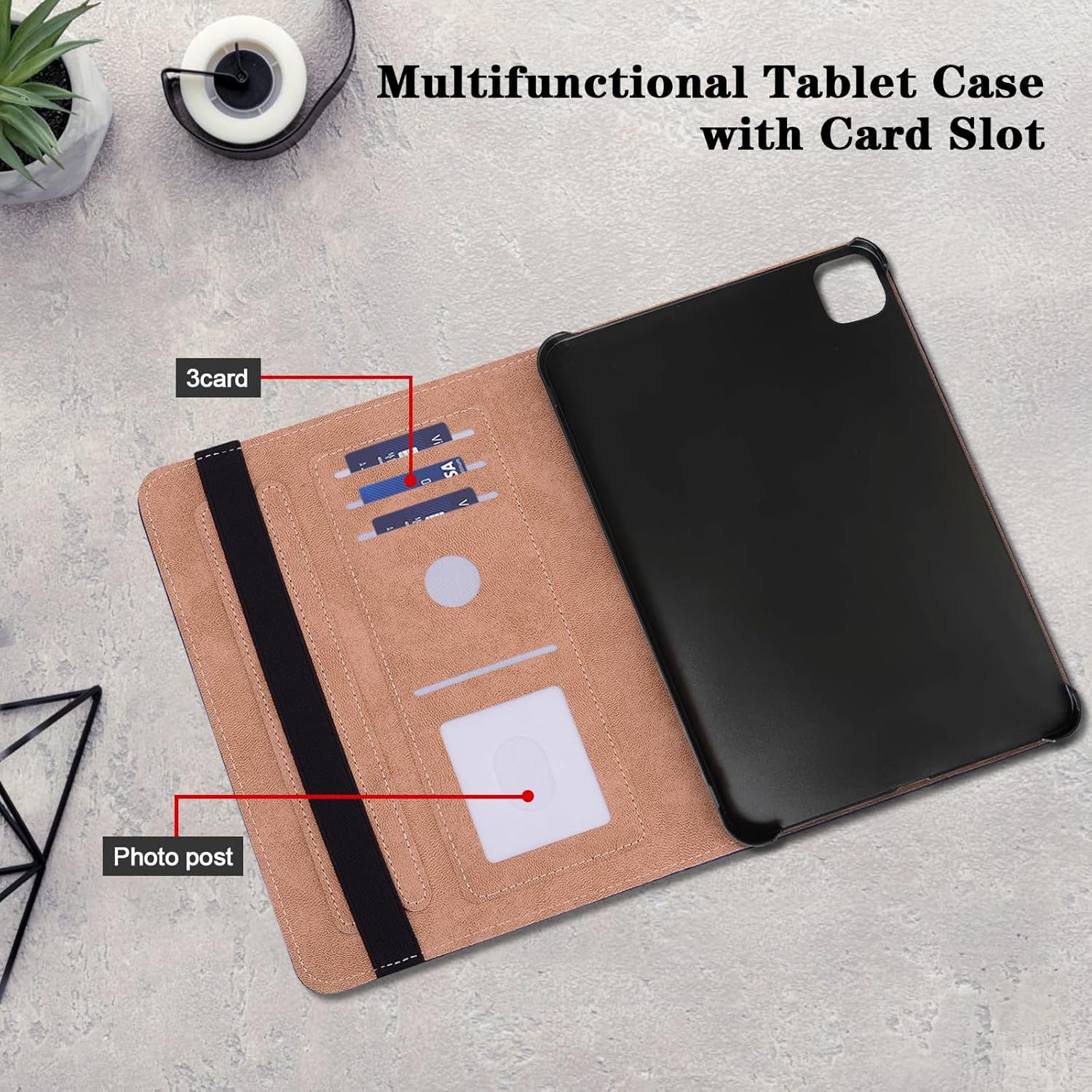 Husa Premium Multifunctionala pentru iPad Pro 11" (2024, M4) – Cu Suport Reglabil, Piele PU, Sloturi pentru Carduri – Protectie Completa & Design Elegant, Verde