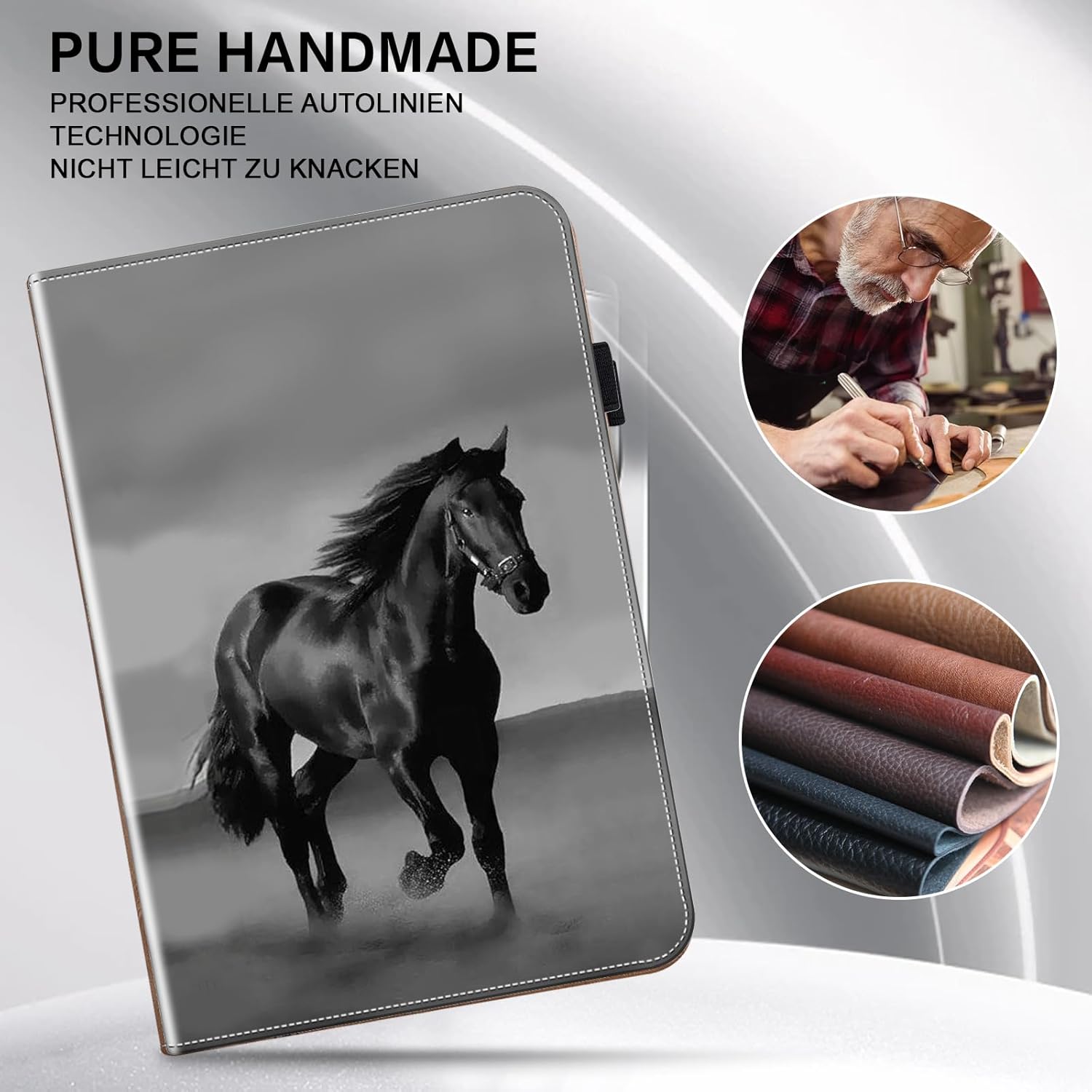 Husa Premium Multifunctionala pentru iPad Air 11" (2024, Gen. 6) – Piele PU, Sloturi Card, Suport Reglabil, Protectie Completa & Design Elegant, Gri