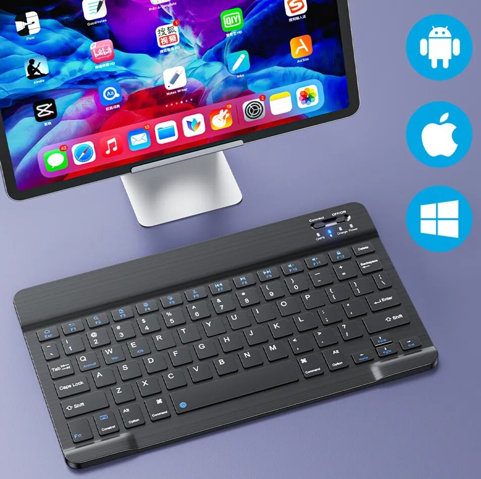 Tastatură Bluetooth wireless, universală, compactă, 24.7x15cm
