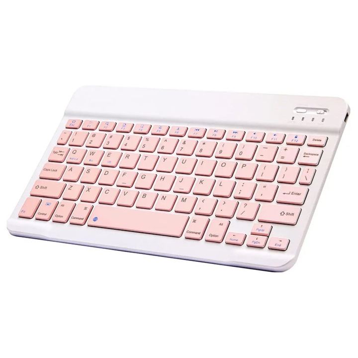 Vezeték nélküli Bluetooth billentyűzet, rózsaszín, 24, 7x15cm, Bluetooth eszközökkel kompatibilis