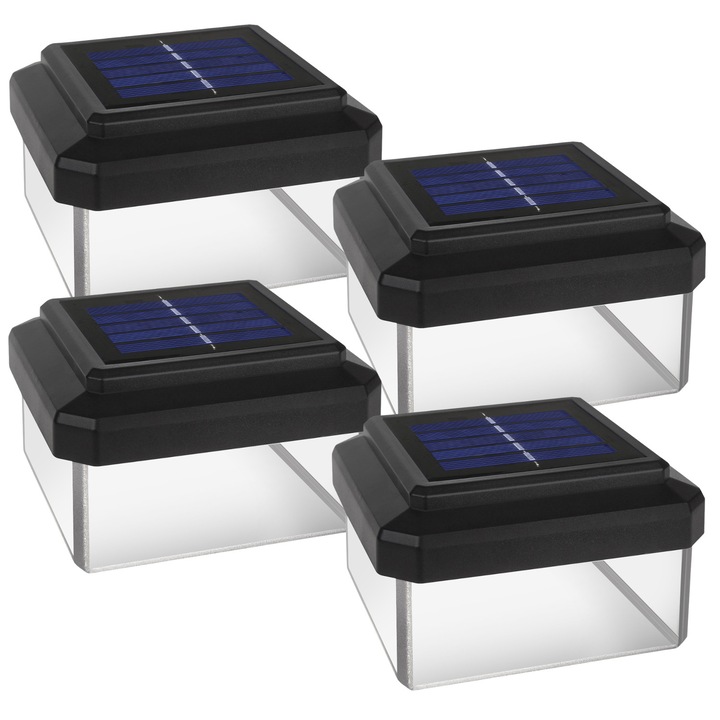 Capac solar LED pentru stalp 60x60mm GreenBlue GB126 lumina decorativa exterior 4 bucati