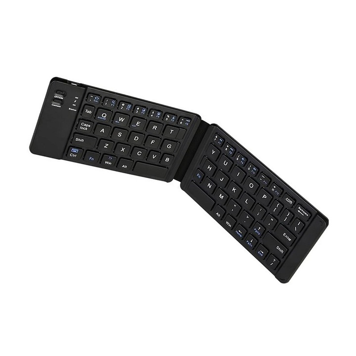 Tastatura wireless, AOAS, model A1006, Bluetooth, dimensiuni 14.8x8.3x1.3cm, neagra