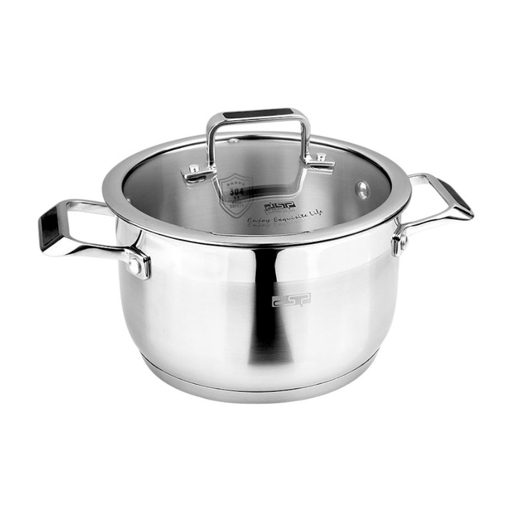 Cratita inox cu capac, 3.6L, 20x12cm, set, Tradesor