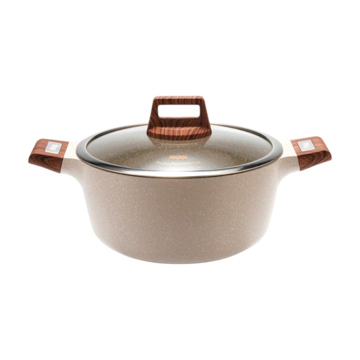 Cratita anticolanta cu capac, 2.7L, beige, 20x10cm, set