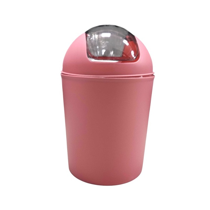 Cos de gunoi Tradesor, plastic, roz, 30.5x19cm