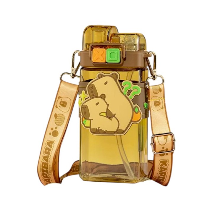 Sticla pentru copii, Tradesor, 650ml, maro, plastic