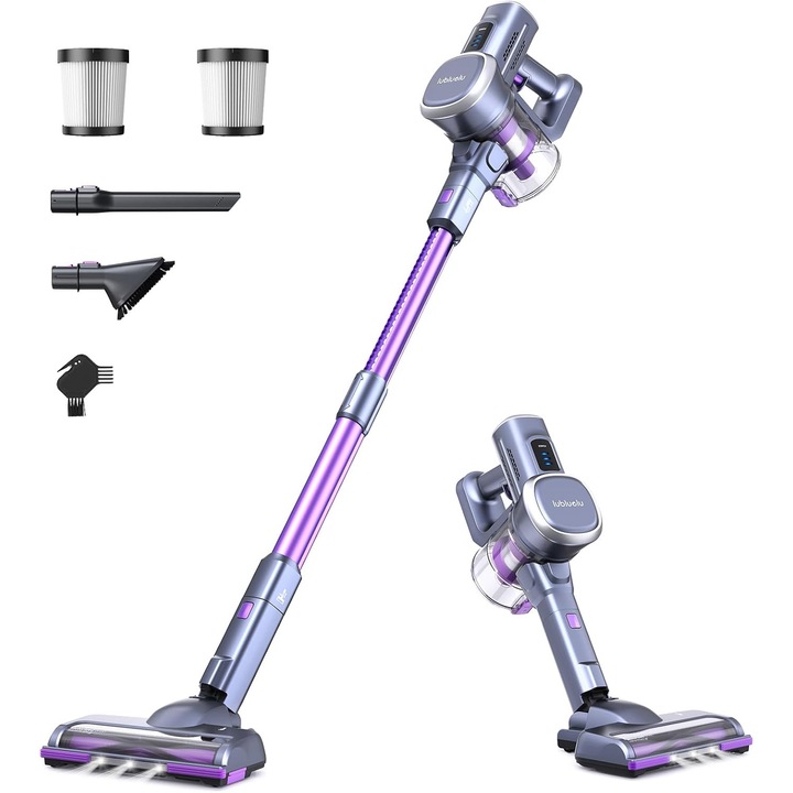 Aspirator vertical de mana fara fir Lubluelu 202 cu baterie de 25, 9 V