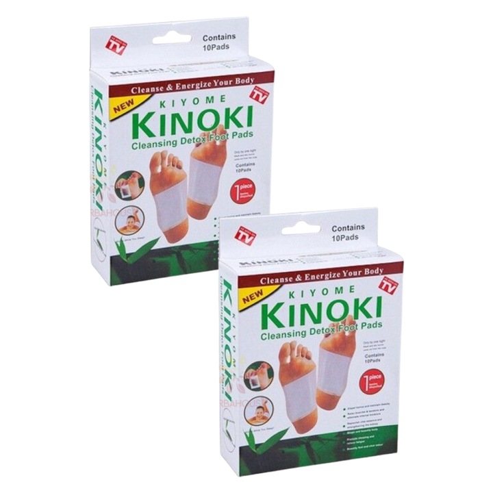 Plasturi detoxifianti pentru talpi – Kiyome Kinoki, 20 bucati – Detoxifiere naturala, curatare limfatica, eliminarea toxinelor si somn mai odihnitor- Turmalina, Vitamina C, E si Uleiuri Rafinate