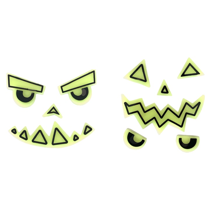 Autocolante gel Dovleac de hallooween (2 buc), fosforescente