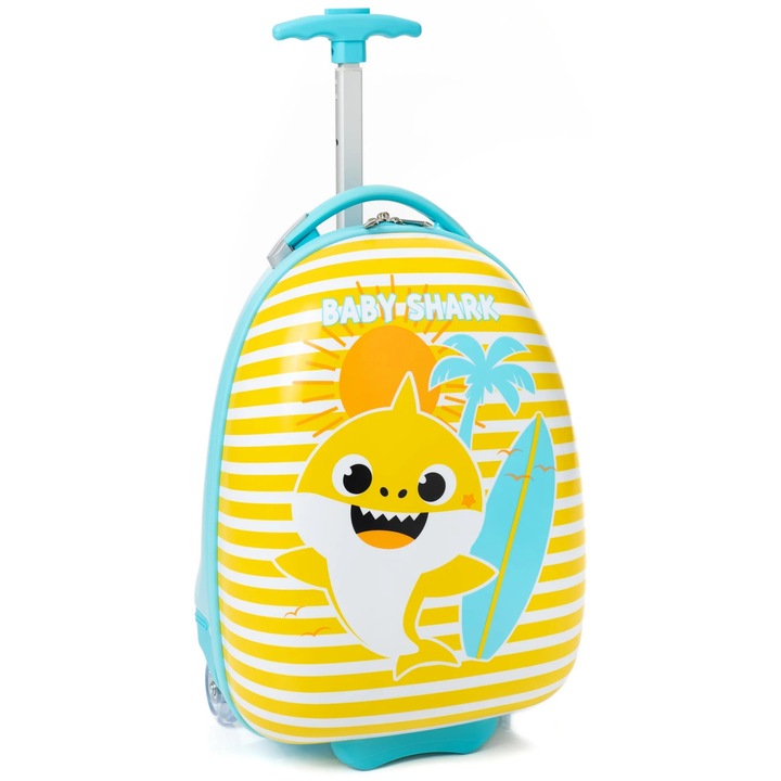 Valiza pentru copii, Baby Shark, 45 cm x 30 cm x 22 cm