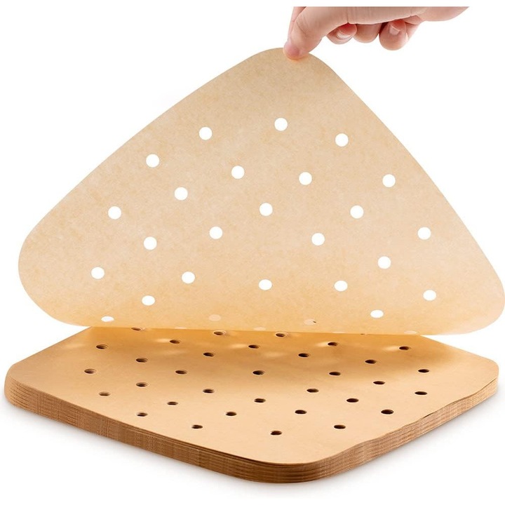 Filtru patrat pentru friteuza cu aer de 9 inchi, cu aburi, hartie de copt, tigaie pentru prajituri, 200 de bucati, hartie de copt, Hartie de copt Hartie 200