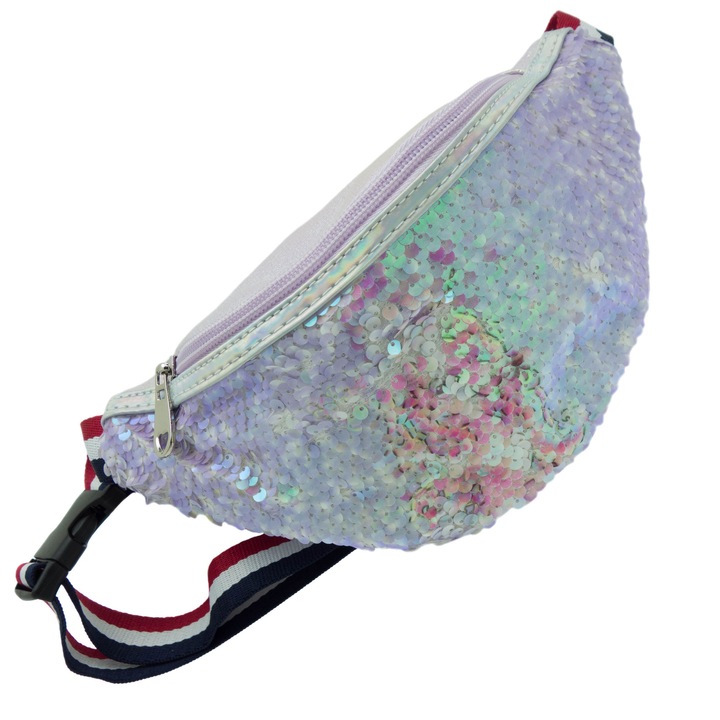 Gyerektáska, lila flitterekkel, unikornis minta - BRS403