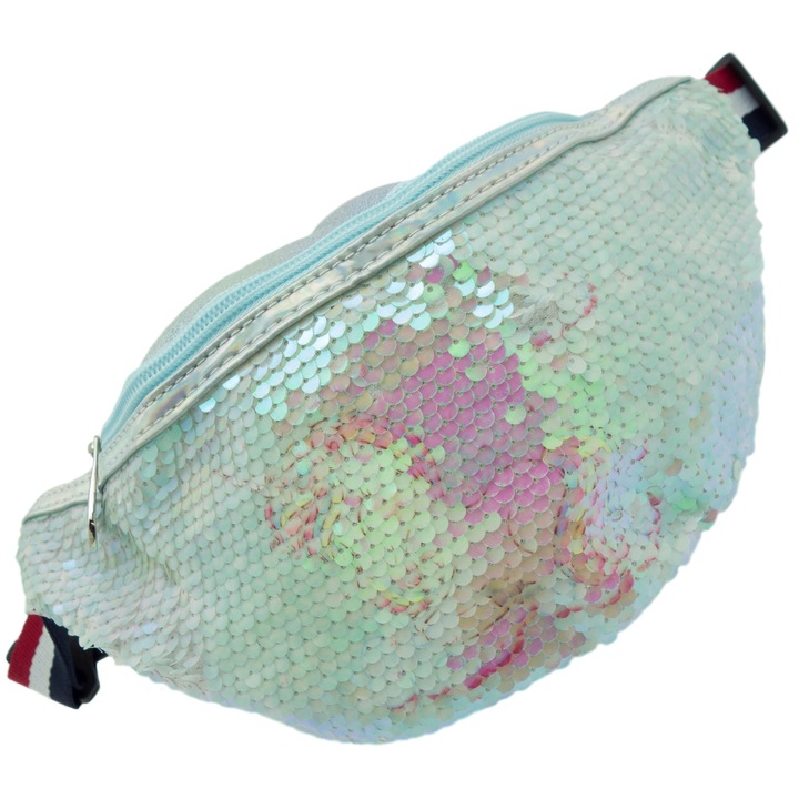 Gyerektáska, kék flitterekkel, unikornis minta - BRS405