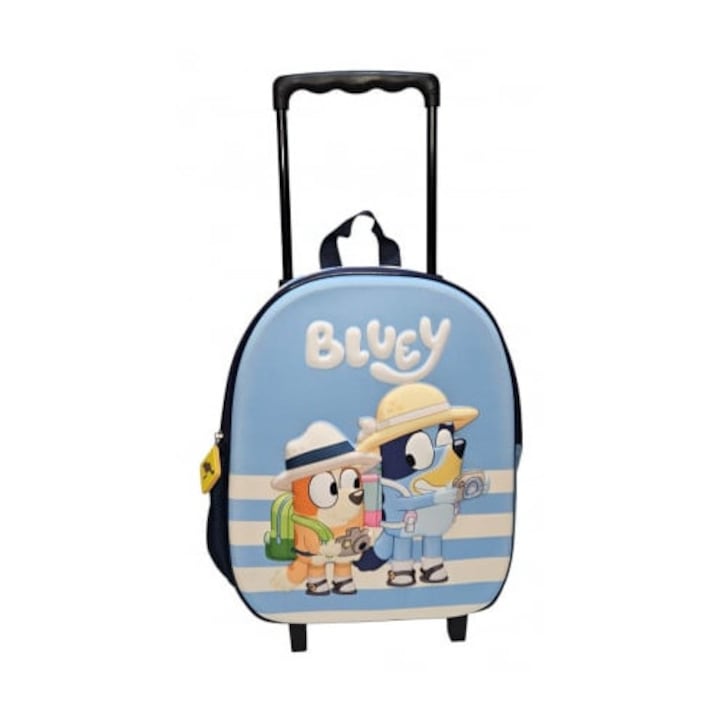 Troler 3D, 32x26x11cm, multicolor, bretele ajustabile si intarite, Tourist, Bluey