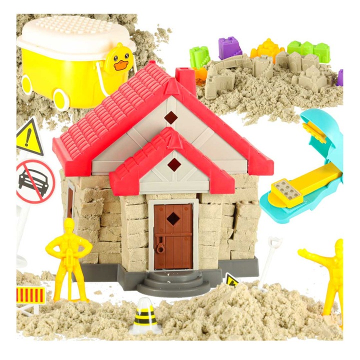 Set creativ pentru copii cu casuta si forme 750 g