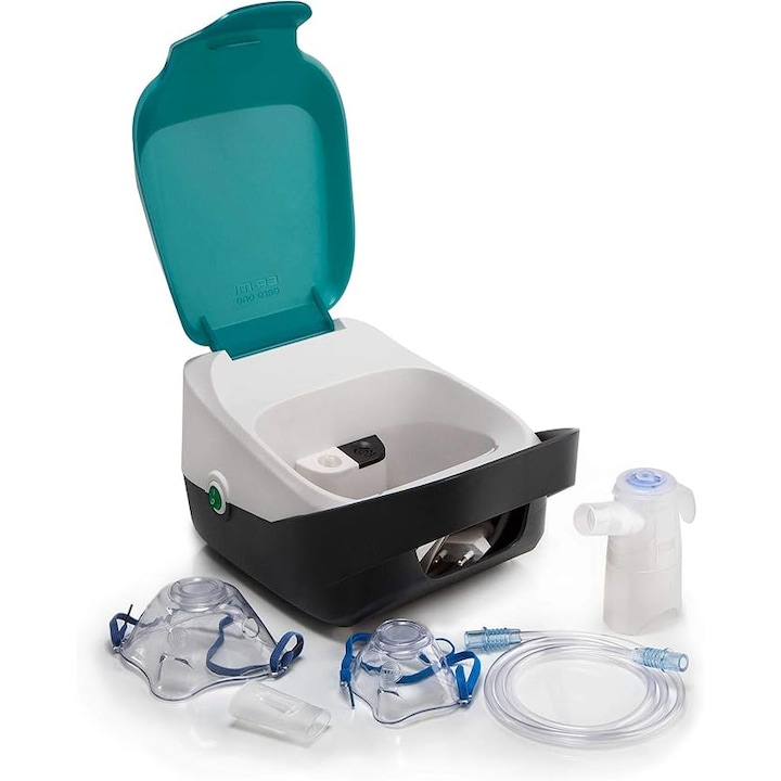 Inhalator CA-MI EVOLUTION, Compresor, Funcționare continuă, Compartiment accesorii, 4 viteze, Fracție inhalabilă >80%, Mai multe culori