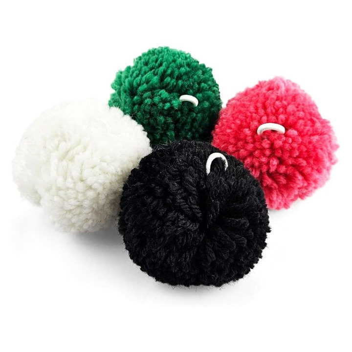 Gyapjú pomponok, Netuno, Akasztókkal, Kreatív Projektekhez, DIY, 6 cm, Többszínű, 8 darab