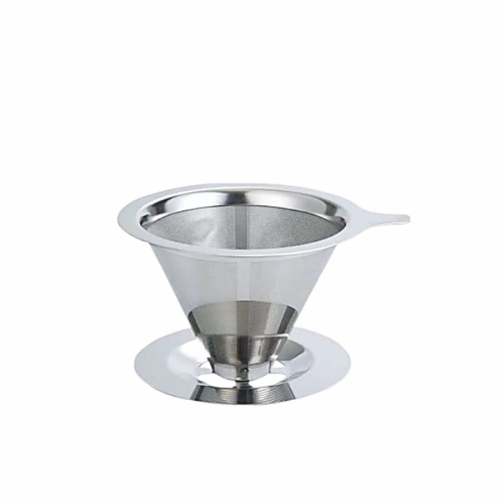Filtru cafea inox 304, 800 mesh ultrafin, conic, reutilizabil, pana la 4 portii