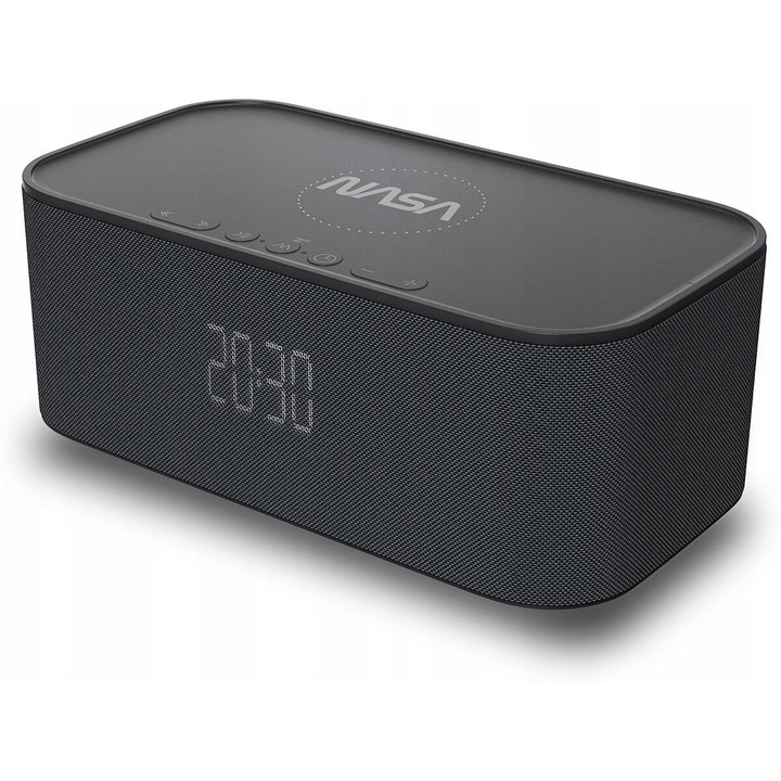 Часовник с Bluetooth високоговорител, QI индуктивно зарядно устройство, будилник NASA SPC800