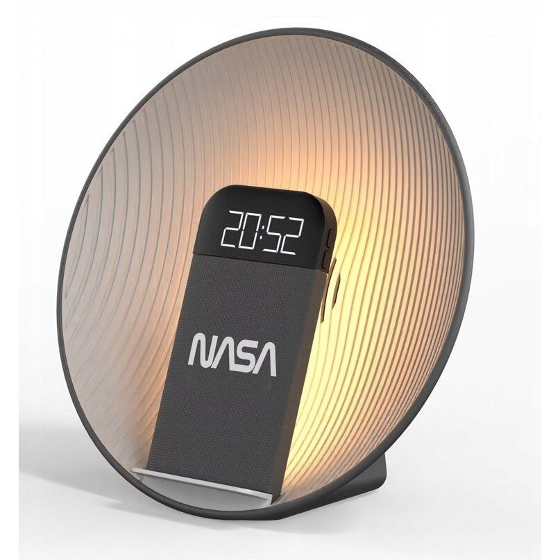 Difuzor Bluetooth cu ceas, incarcator QI, lampa LED, alarma cu zgomot alb, NASA SPC600