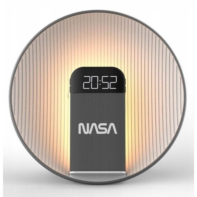 Difuzor Bluetooth cu ceas, incarcator QI, lampa LED, alarma cu zgomot alb, NASA SPC600