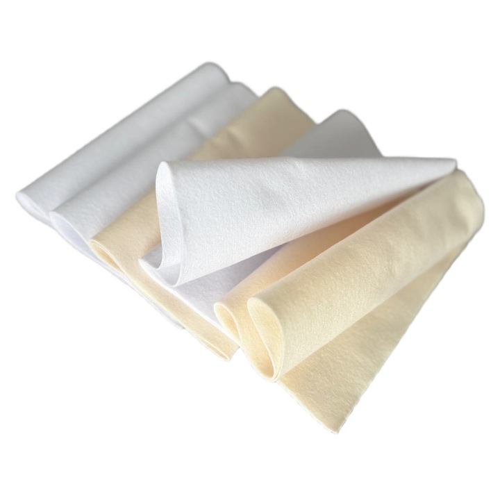 Fetru moale 1mm mix set 5 buc/25*55cm, alb