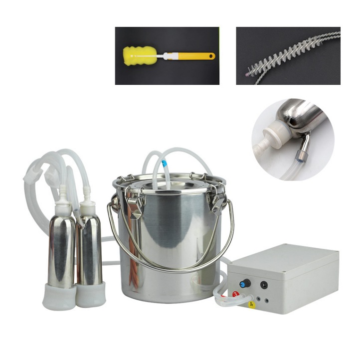 Macinator electric, 5 litri, pentru vaci, portabil, cu pulsare, masaj biomimetic, model reincarcabil, se opreste automat dupa umplerea cu lapte, din otel inoxidabil