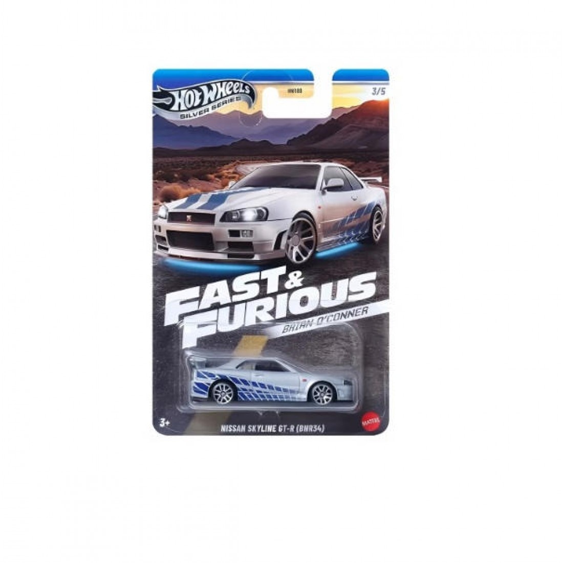 Masinuta metalica Hot Wheels, Nissan Skyline GT-R (BNR34), Brian O