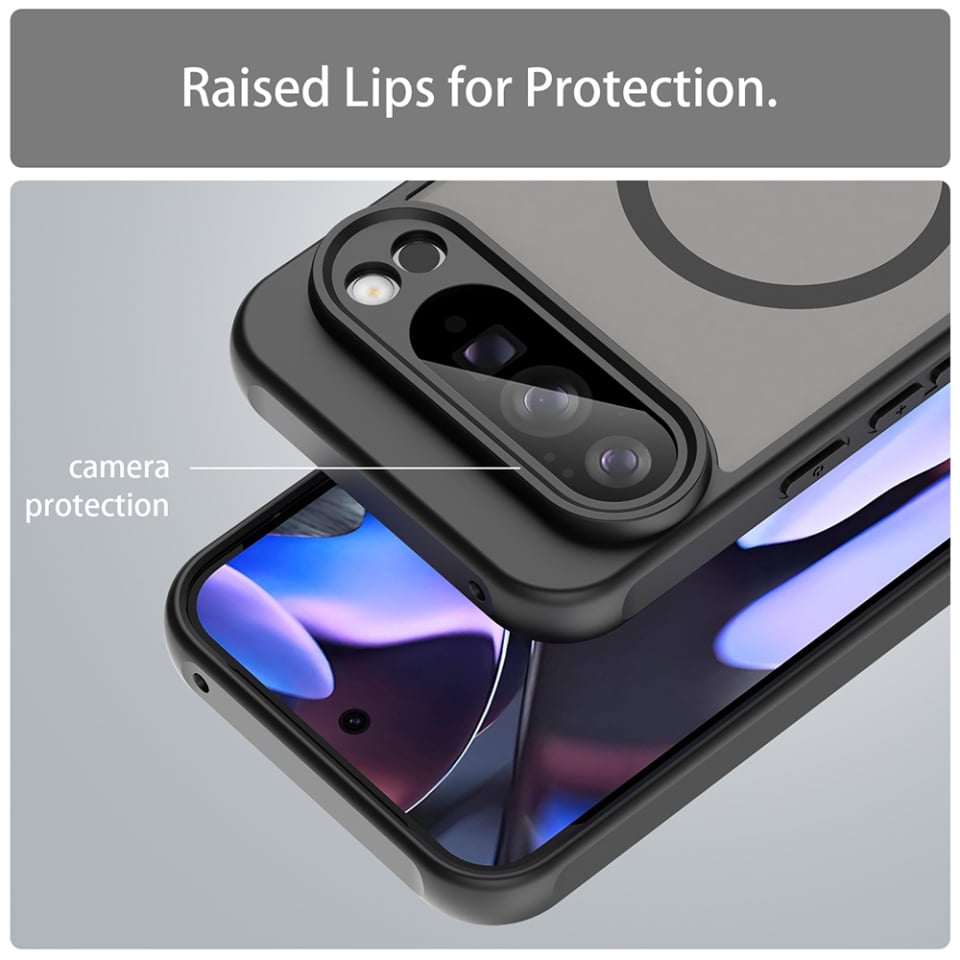 Husa pentru Google Pixel 10 Pro XL, SKYDDAR INNOVATION, HaloFrost MagSafe II, Antisoc, set cu sticker, Negru