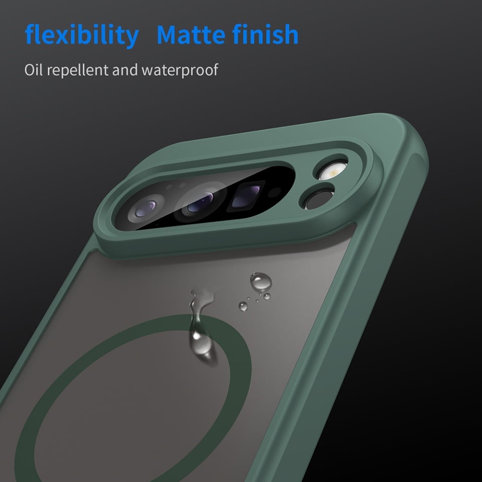 Husa pentru Google Pixel 10 Pro XL, SKYDDAR INNOVATION, HaloFrost MagSafe II, Antisoc, set cu sticker, Verde