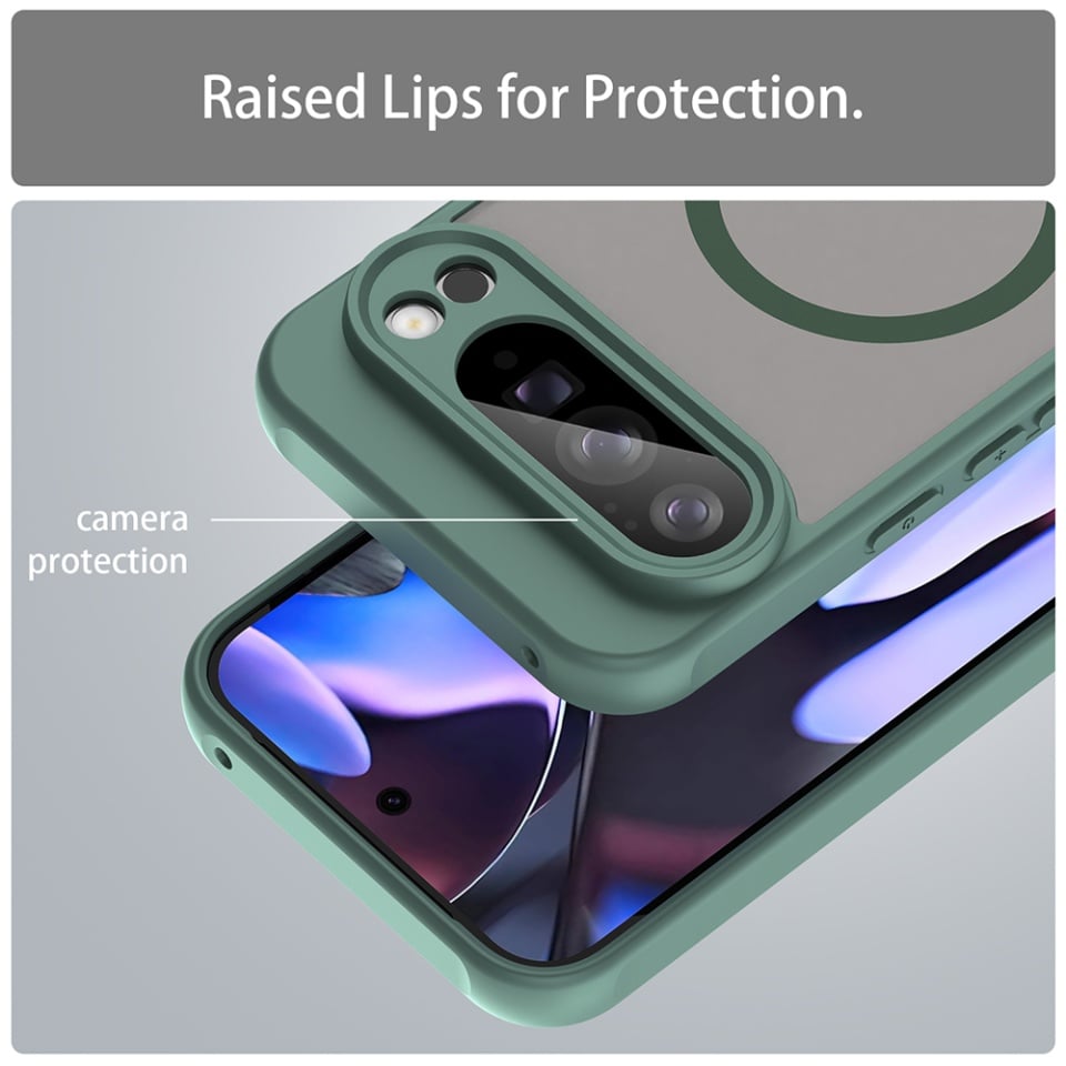 Husa pentru Google Pixel 10 Pro XL, SKYDDAR INNOVATION, HaloFrost MagSafe II, Antisoc, set cu sticker, Verde
