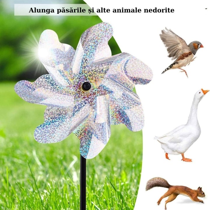 Sperietoare de pasari tip moara de vant