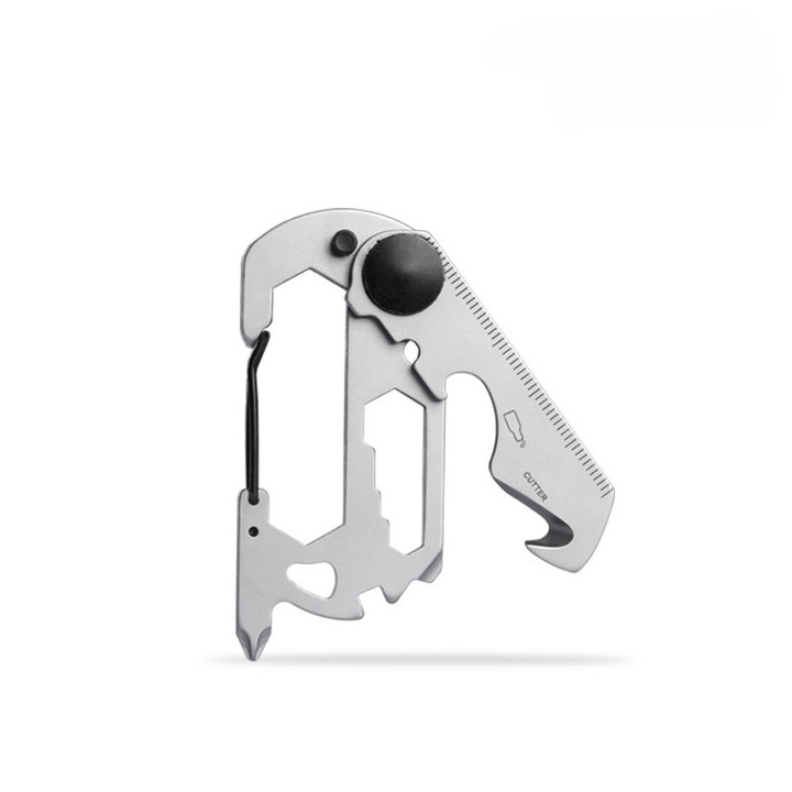 Unealta multifunctionala EDC, otel inoxidabil 420, 7.3x3x0.6cm, 47g, argintiu