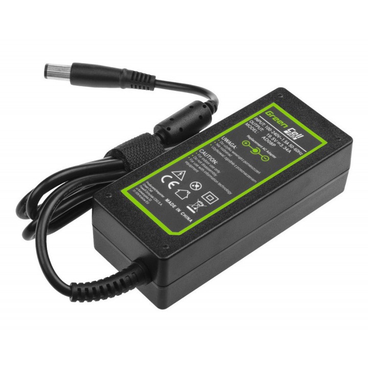 Green Cell PRO 65W-os Dell töltő – 19.5V 3.34A, XK850 modellel kompatibilis, 7.4 mm - 5.0 mm csatlakozó, EU csatlakozó