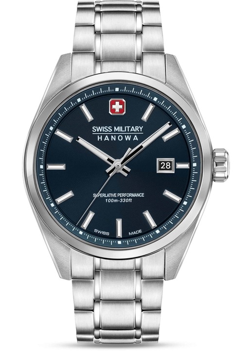 Férfi karóra Swiss Military Hanowa Pioneer, Ronda 515 kvarc szerkezet, kék, rozsdamentes acél szíj, 10 ATM