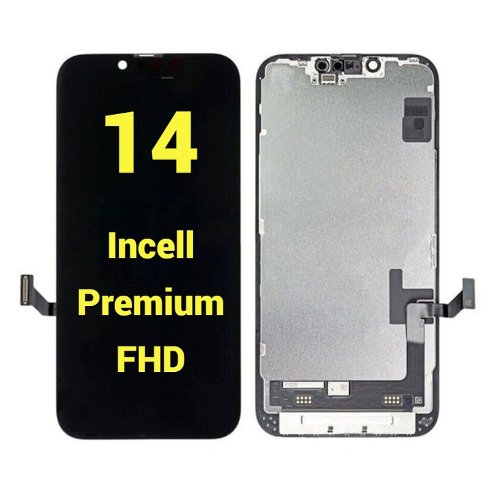 Display LCD, JHX, pentru iPhone 14 Negru, FHD, cu Geam, Touchscreen