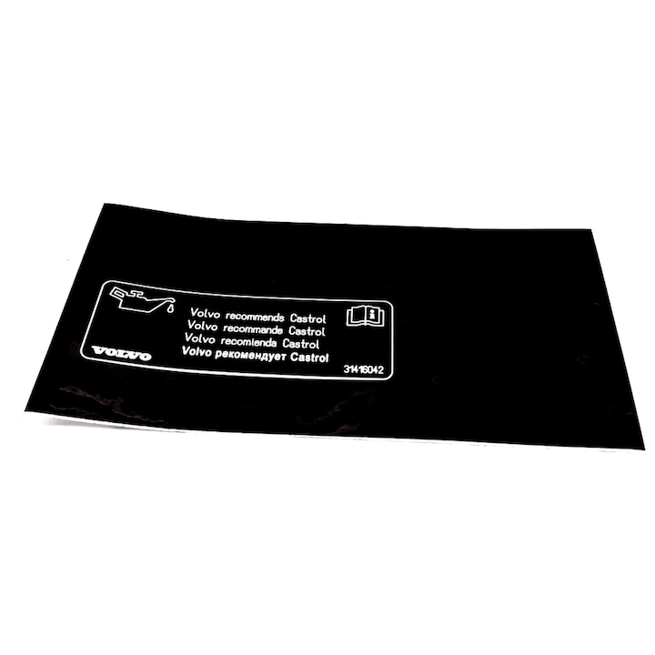 Volvo információs matrica motorhoz, Castrol olaj, 31416042, új