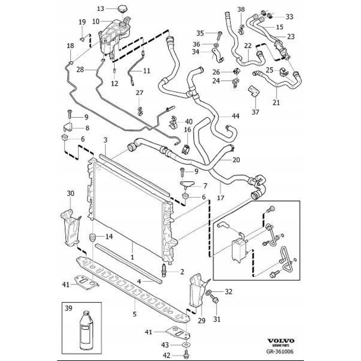 VOLVO V70 S80 furtun rezervor de expansiune 2.0T 31202748